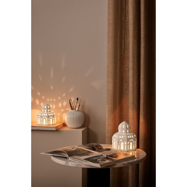 Bijeli keramički božićni svijećnjak Kähler Design Lighthouse, ø 12 cm-image-1