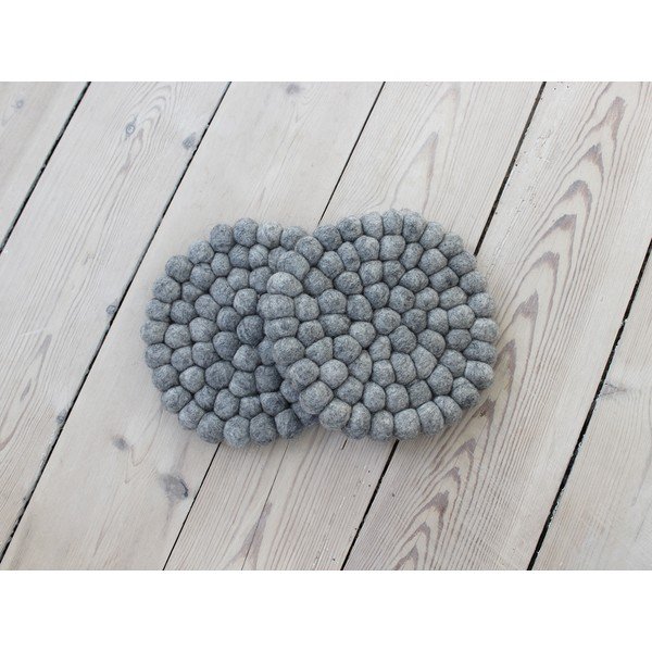 Metalik sivi podmetač od vunenih pompona Wooldot Ball Coaster, ⌀ 20 cm-image-2