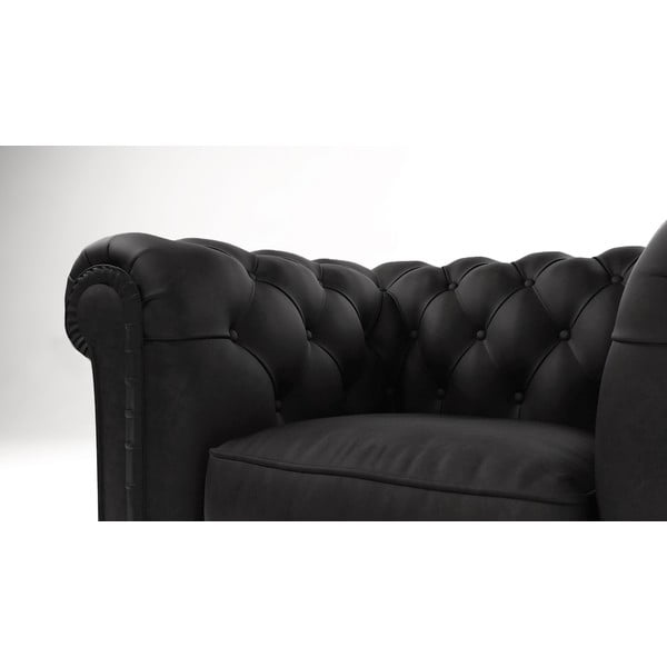 Fotelja od crnog baršuna Cambridge - Ropez-image-3