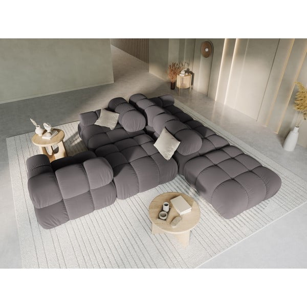 Tamno siva baršunasta sofa 282 cm Bellis – Micadoni Home-image-1