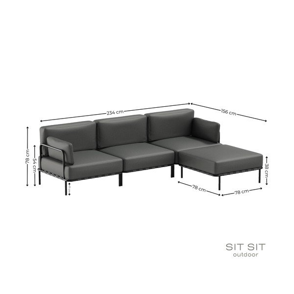 Tamno sivi vrtni modularni kauč 234 cm Salve – Sit Sit-image-4