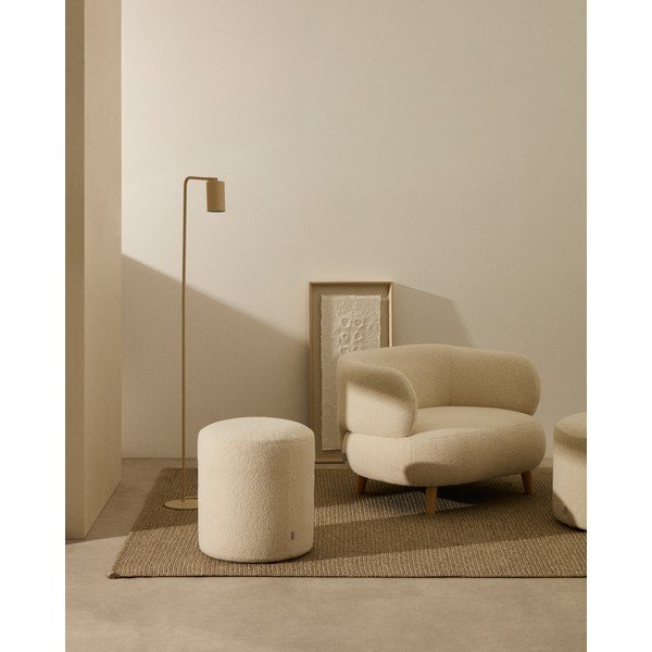 Krem tabure od bouclé tkanine Kaeli – Kave Home-image-1