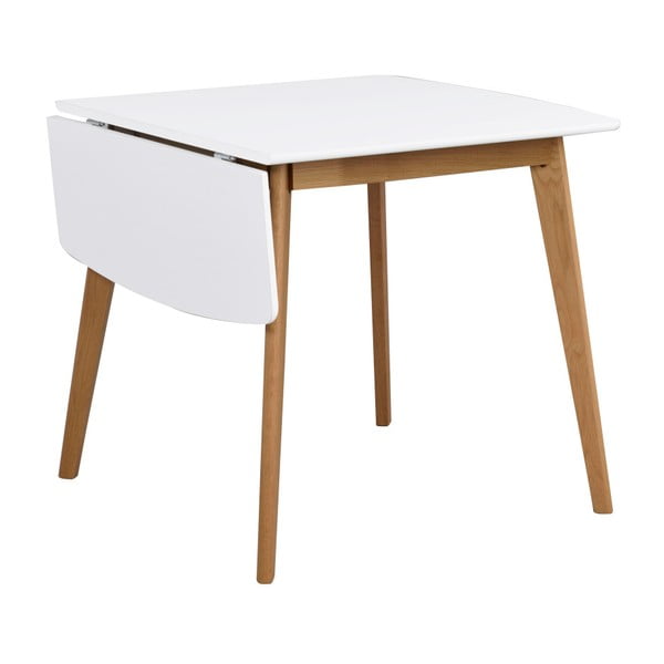Blagovaonski stol s hrastovom konstrukcijom sa sklopivom pločom Rowico Olivia, dužina 80 + 30 cm