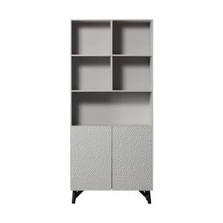 Svijetlo siva biblioteka od masivnog manga 90x200 cm Carved – BePureHome