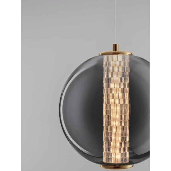 Siva metalna LED viseća svjetiljka sa staklenim sjenilom ø 22 cm Navi – Nova Luce-image-4