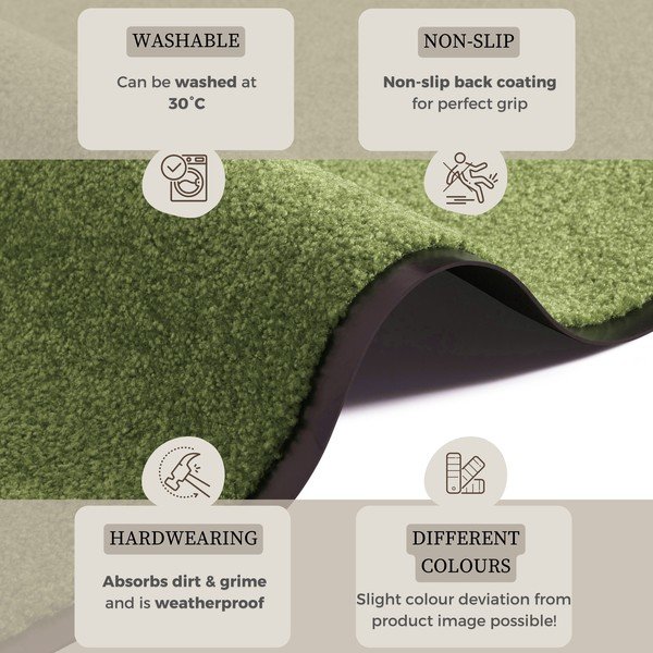 Hanse Home Wash &amp; Clean zelena prostirka, 39 x 58 cm-image-2