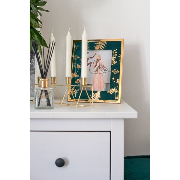 Zeleno-zlatni stolni okvir za fotografije Mauro Ferretti Glam, 15 x 20 cm-image-1
