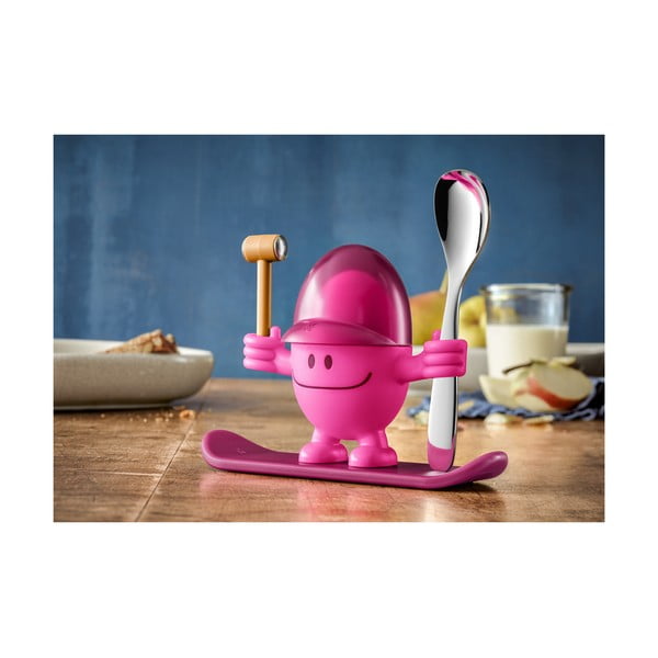 Crveno-ružičasti stalak za jaje sa žlicom WMF Cromargan® Mc Egg-image-1