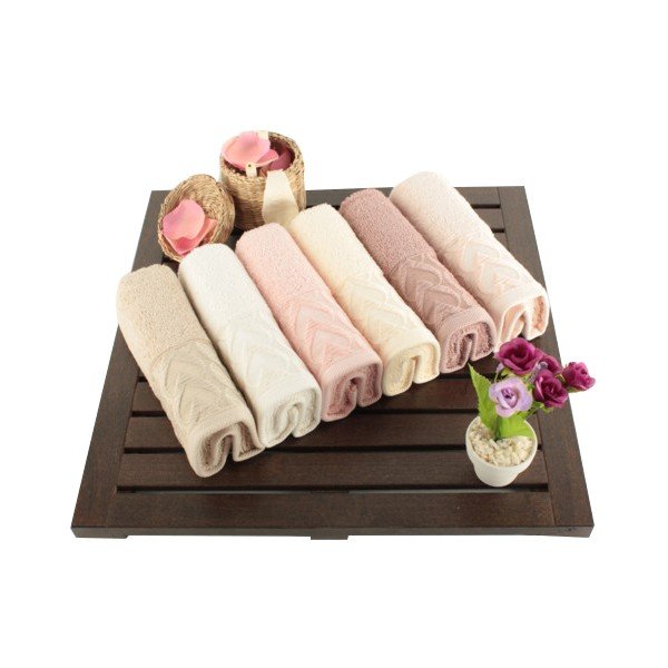 Set od 6 Kalp pamučnih ručnika, 30 x 50 cm