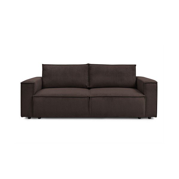 Smeđe-siva sklopiva sofa od samta 245 cm Nihad – Bobochic Paris