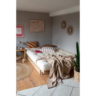 Bračni krevet od masivnog bora s prostorom za pohranu s podnicom 180x200 cm u prirodnoj boji Kanso – Karup Design
