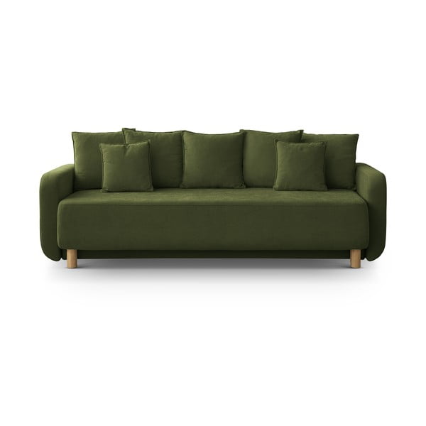 Zelena sklopiva/s prostorom za odlaganje sofa 231 cm Elen – Micadoni 