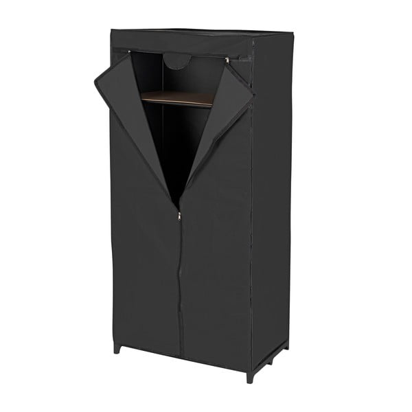 Crni ormar od tkanine Wenkoo, 160 x 50 x 75 cm-image-2