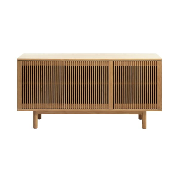 Niska komoda u dekoru hrasta u prirodnoj boji 143x70 cm Tiber – Unique Furniture
