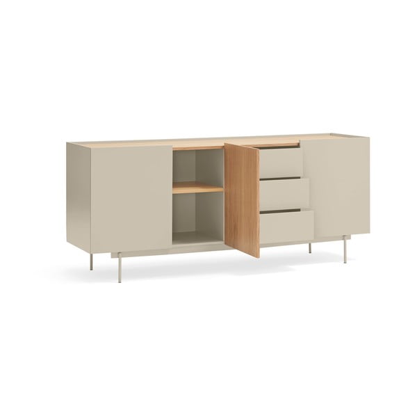 Bež/u prirodnoj boji niska komoda u dekoru hrasta 180x78 cm Otto – Teulat-image-3