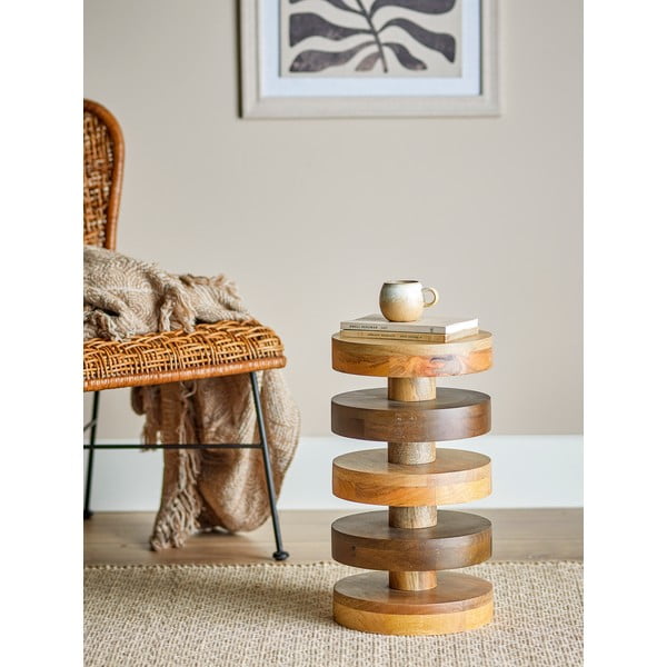 Okrugli pomoćni stol od masivnog manga ø 25 cm Franka – Bloomingville-image-1