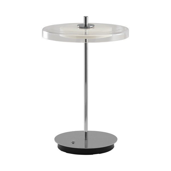 Željezna LED stolna lampa s USB priključkom u srebrnoj boji sa staklenim sjenilom (visina 31 cm) Asteria Move – UMAGE-image-3