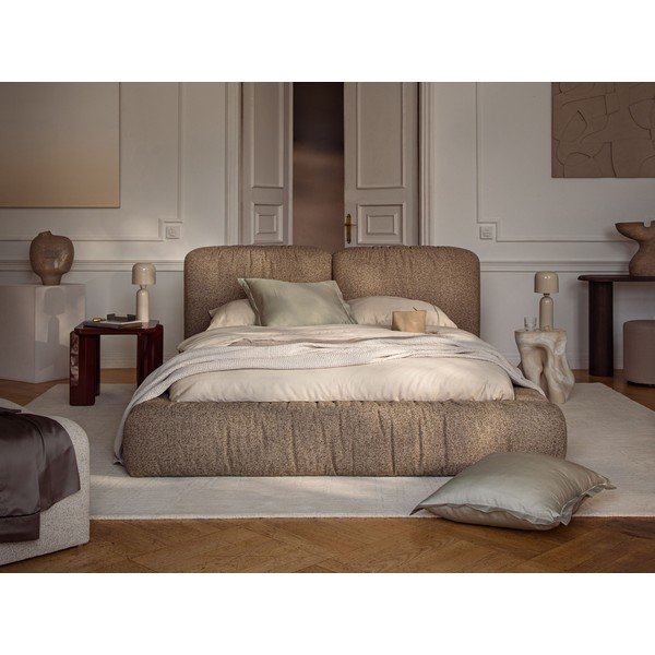 Petrolej zeleni tapecirani bračni krevet s prostorom za odlaganje s podnicom 200x200 cm Martina – Micadoni -image-1