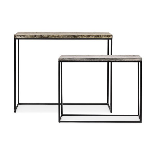 Metalni pomoćni stolovi u setu 2 kom 29x99 cm Amira – Bizzotto-image-4