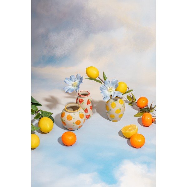 Vaze u setu 3 kom od kamenine (visina 9,5 cm) Fruit – Sass & Belle-image-2