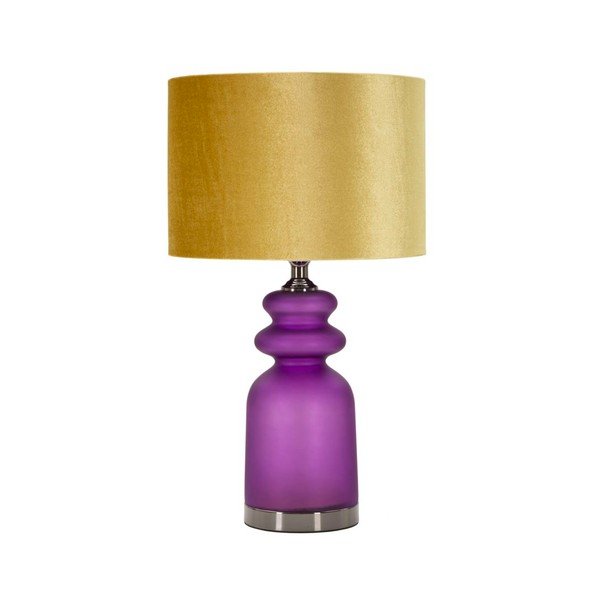 Žuta /ljubičasta stolna lampa s tekstilnim sjenilom (visina 57,5 cm) Milva Two – Mauro Ferretti