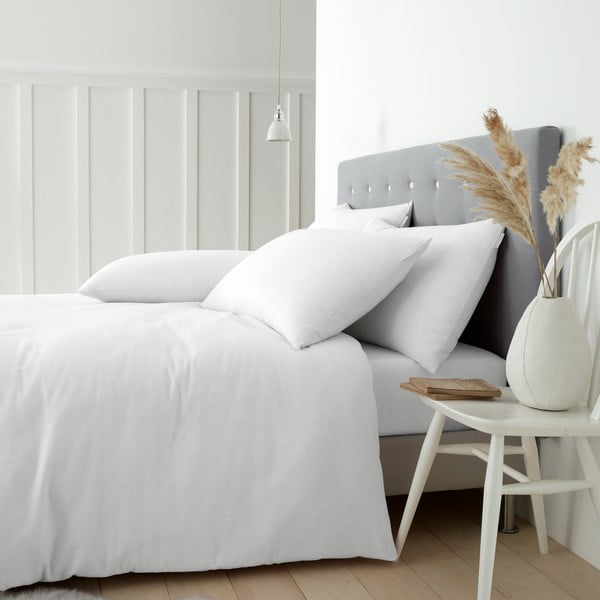 Bijela pamučna posteljina za krevet za jednu osobu 135x200 cm – Catherine Lansfield