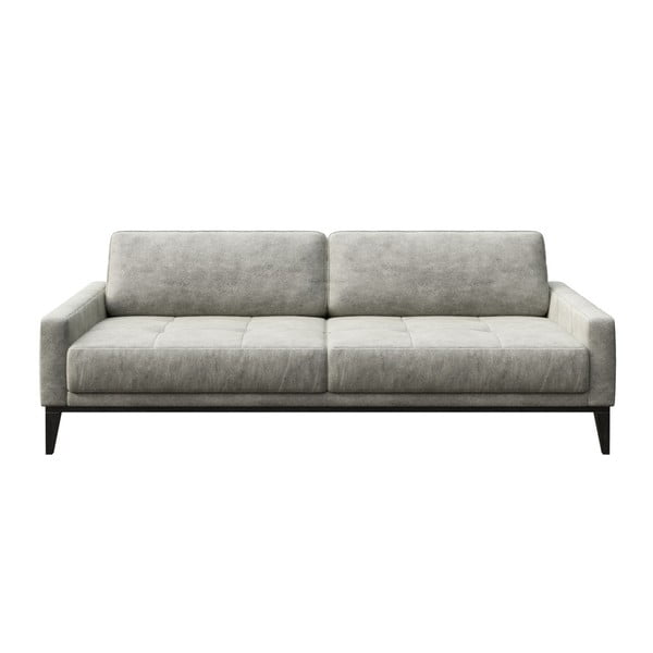 Siva sofa od imitacije kože MESONICA Musso Tufted, 210 cm