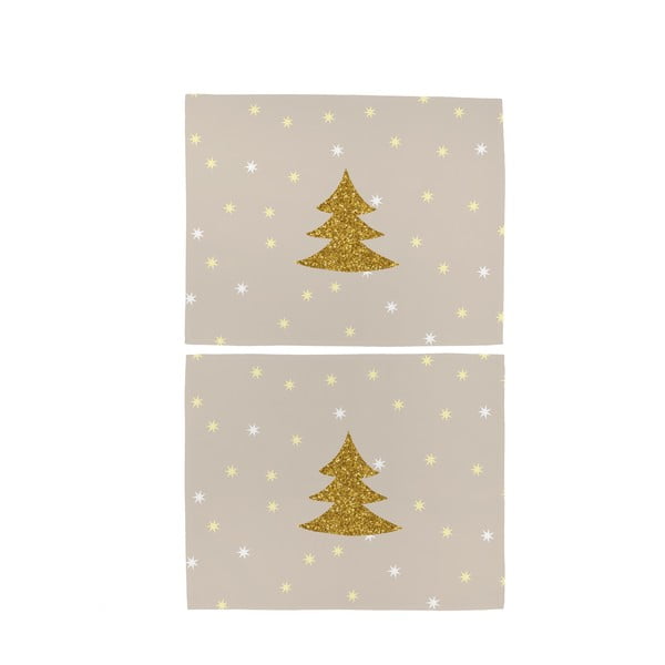 Tekstilni podmetač 2 kom s božićnim motivom 35x45 cm Gold Tree – Butter Kings