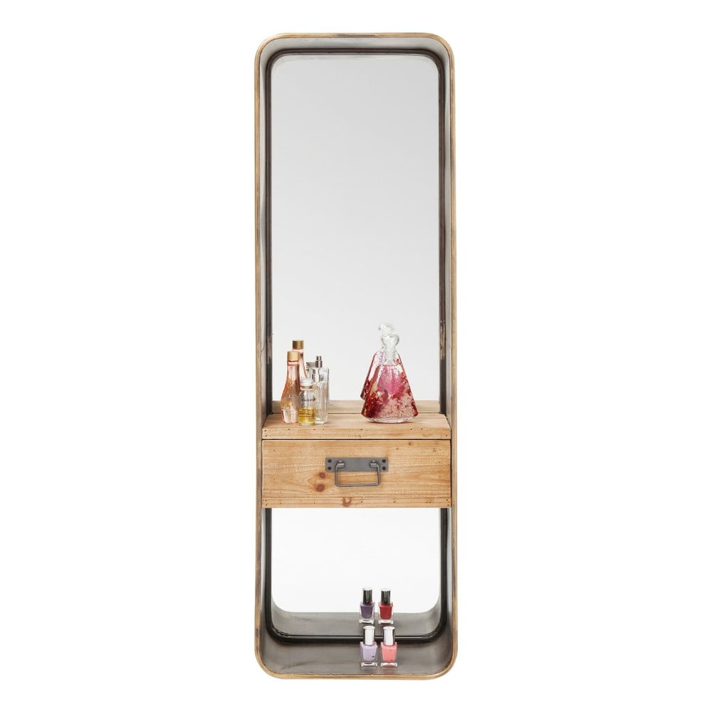 Zidno ogledalo s ladicom Kare Design Curve, 120 x 36 cm