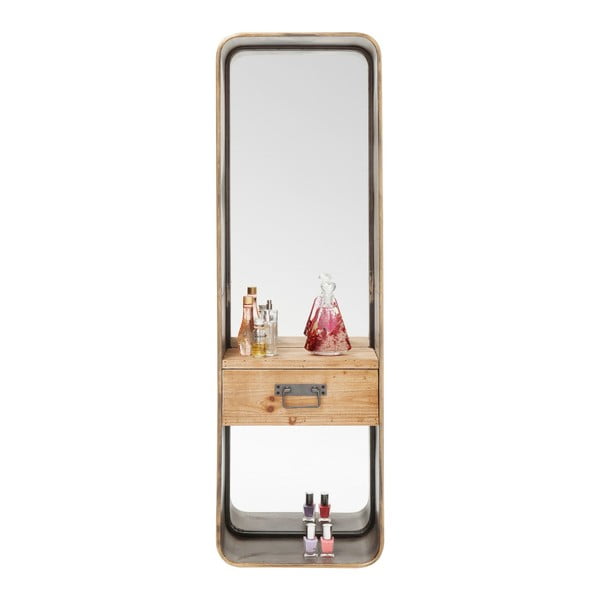 Zidno ogledalo s ladicom Kare Design Curve, 120 x 36 cm