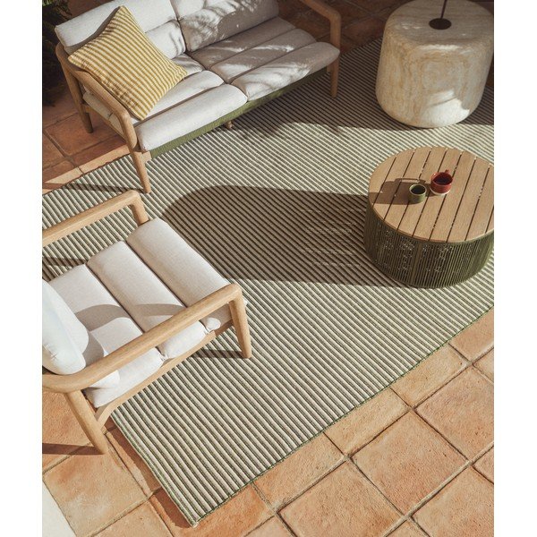 Zeleni/bež unutarnji i vanjski tepih 200x300 cm Ardelia – Kave Home-image-1