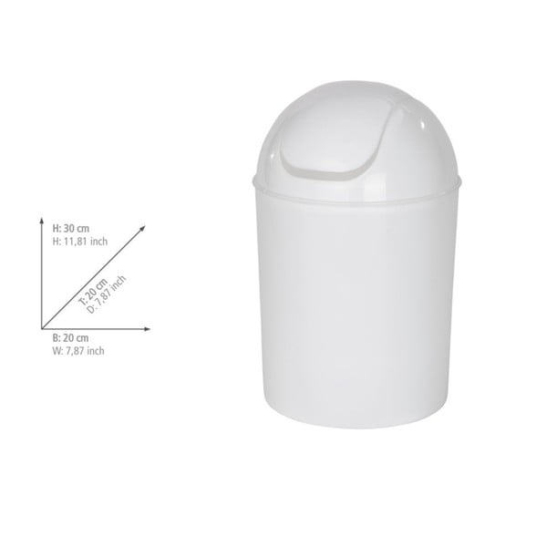 Bijela kanta za smeće od nehrđajućeg čelika 6 l Economic – Wenko-image-3
