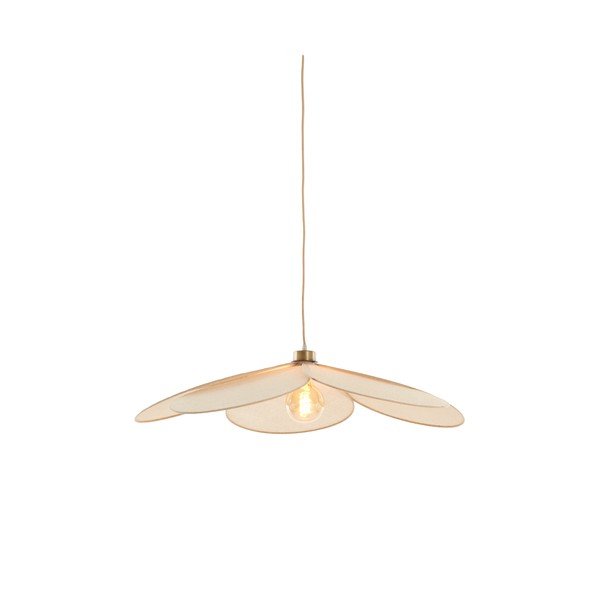 Krem viseća svjetiljka s tekstilnim sjenilom Fyano – Light & Living-image-2