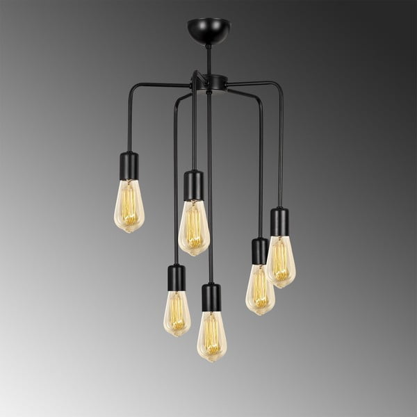 Crna metalna viseća svjetiljka Opviq lights Linos-image-1