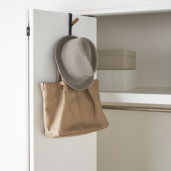 Crna metalna vješalica za vrata 1,5 cm Tower – YAMAZAKI-image-2