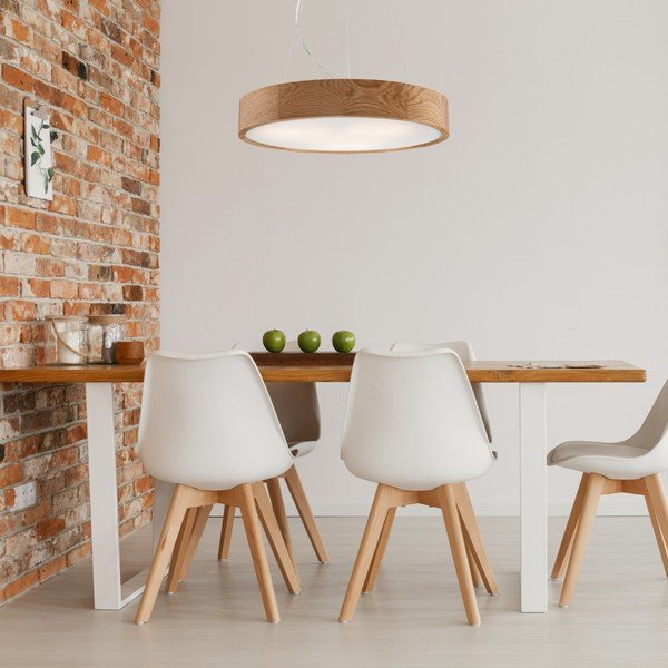 Smeđa viseća svjetiljka sa staklenim sjenilom ø 47 cm Eveline – LAMKUR-image-1