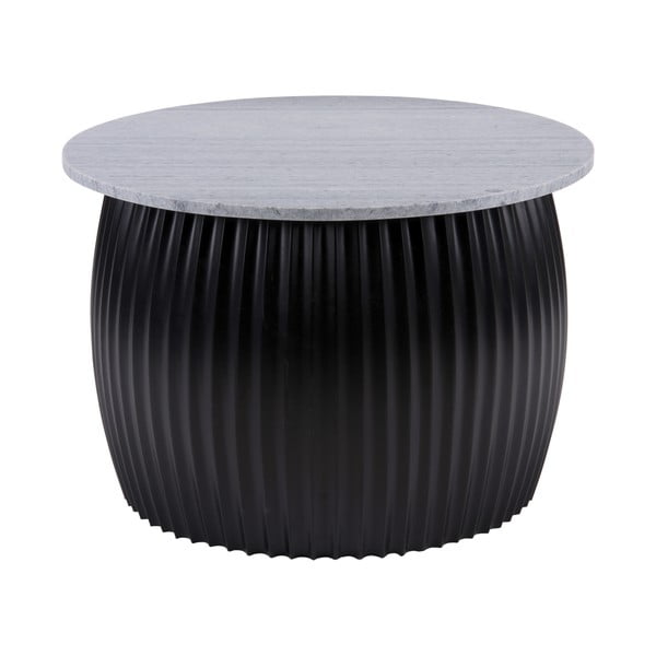 Crni okrugao stolić za kavu s pločom stola u mramornom dekoru ø 52 cm  Luscious  – Leitmotiv