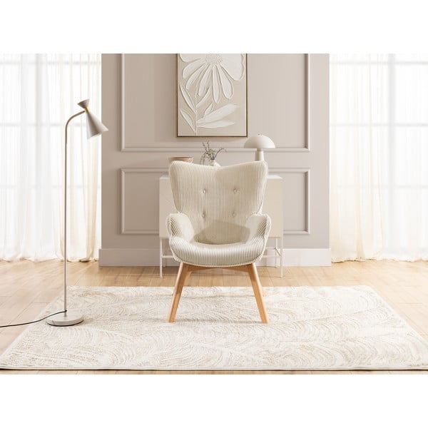 Bež fotelja od samta Niko – Ropez-image-1