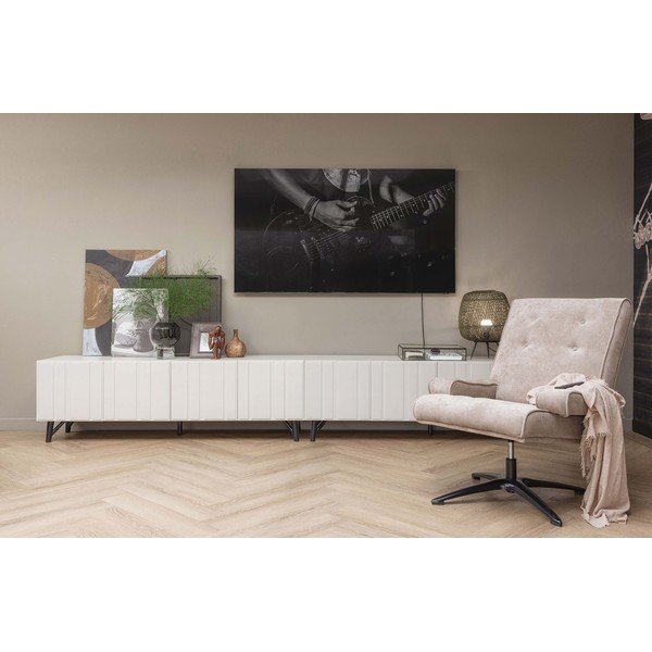 Krem TV komoda od masivnog bora 181x56 cm Miller – WOOOD-image-1