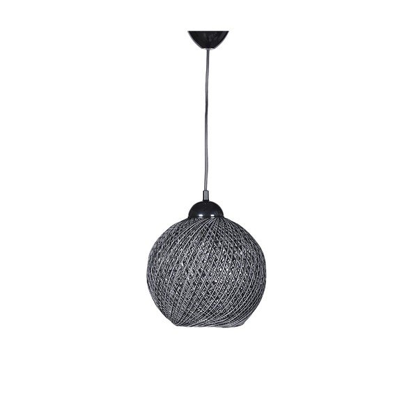 Crna/siva viseća svjetiljka s tekstilnim sjenilom ø 22 cm – Opviq lights