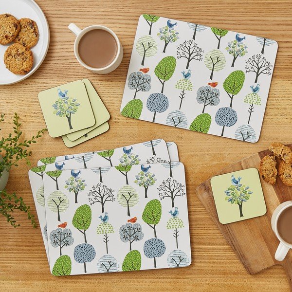 Pluteni podmetači za čaše u setu 4 kom Forest Birds – Cooksmart ®-image-1