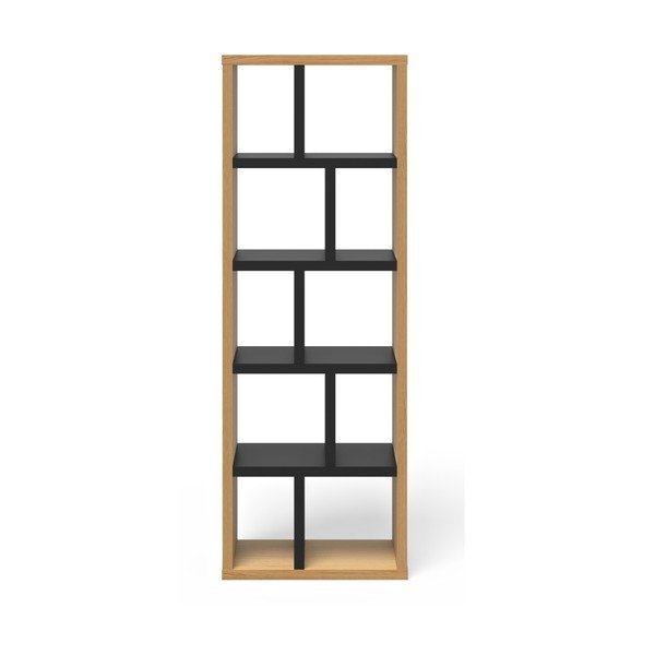 Crna/u prirodnoj boji biblioteka u dekoru hrasta 70x198 cm Berlin – TemaHome