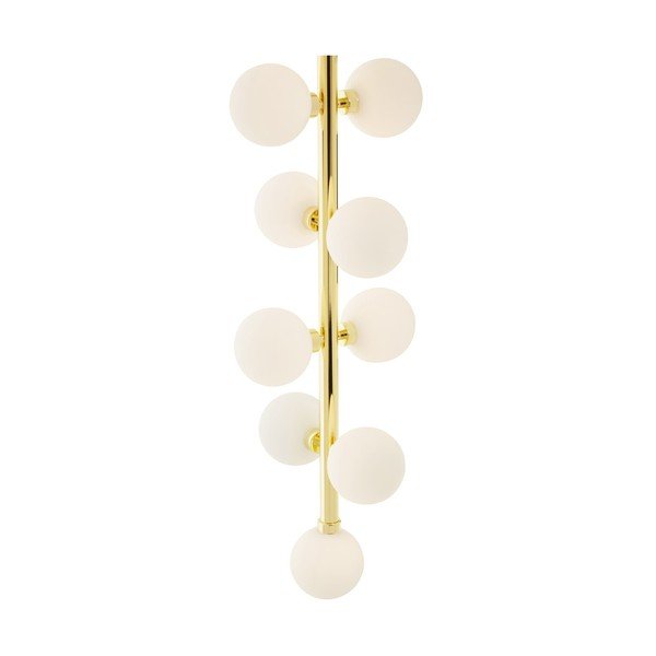 Bijela/u zlatnoj boji metalna viseća svjetiljka sa staklenim sjenilom ø 27 cm Trieste – Premier Housewares-image-1
