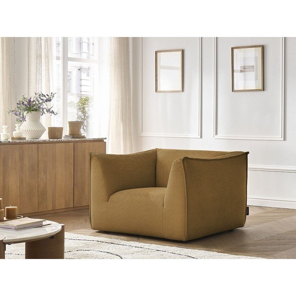 Senf žuta fotelja od samta Giorgia – Bobochic Paris-image-1