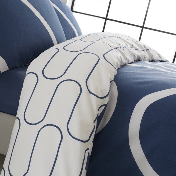 Bijelo-plava posteljina 200x135 cm Linear Curve - Catherine Lansfield-image-4