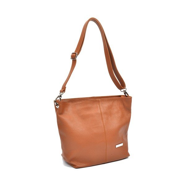 Konjak smeđa kožna torbica Luisa Vannini Ginata-image-2