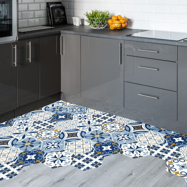 Set od 10 podnih samoljepljivih naljepnica Ambiance Hexagons Jelilna, 20 x 18 cm-image-3