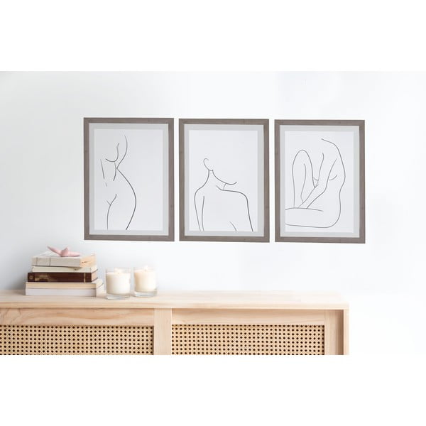 Set od 3 zidne slike u okviru Surdic Body Studies, 30 x 40 cm-image-1