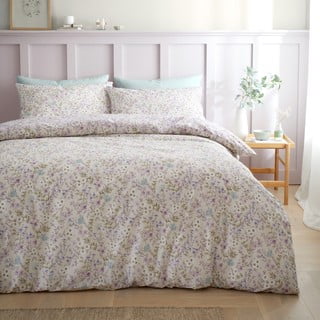 Pamučna posteljina za bračni krevet/za produženi krevet u boji lavande/bež 260x220 cm Ditsy Floral – Bianca