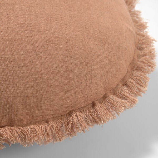 Smeđa navlaka za jastuk Kave Home Clarice, ø 45 cm-image-1